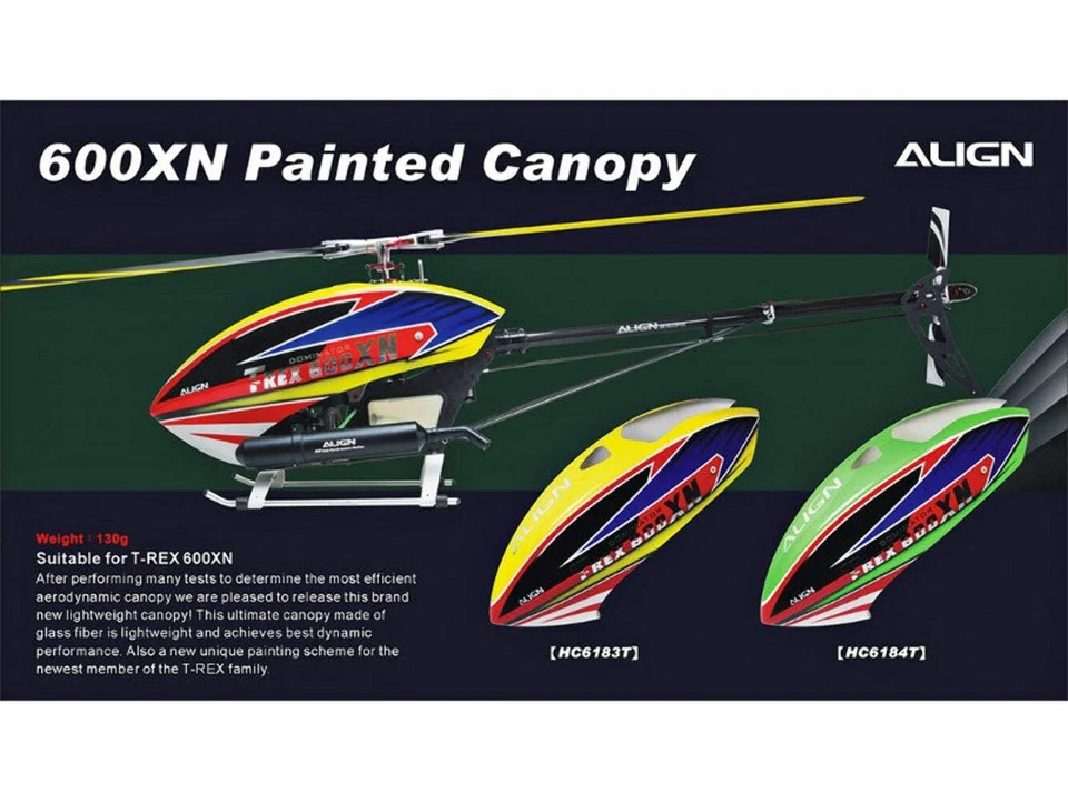 Align T-Rex 600XN Painted Canopy - Yellow : HC6183T - Image 3 of 3