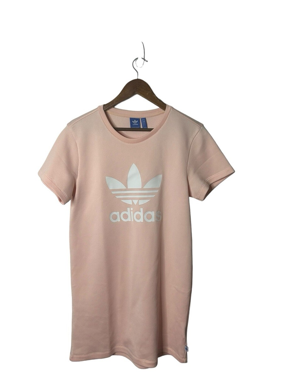 【Adidas コリア】 Cool Feel Short Sleeve Dress Adidas Originals Trefoil Women's Tee Dress Icey Pink/White