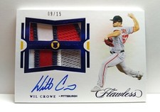 21 Panini Flawless Rookie Sapphire 9/15 Wil Crowe #RDPA-WC Dual Patch Auto. AD01