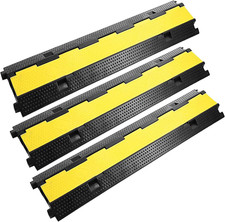 3 Pack Dual Channel Rubber Cable Protector Ramp 2 Channel Traffic Speed Bump 110