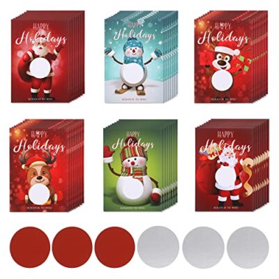 120 Pieces Christmas Scratch Off Cards Xmas Blank Holiday Lottery Card