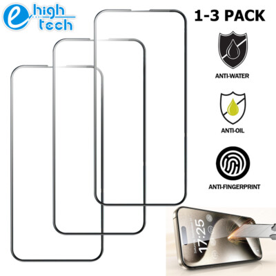 1-3PCS Tempered Glass Screen Cover Full Protector For iPhone 15 16 Plus Pro Max