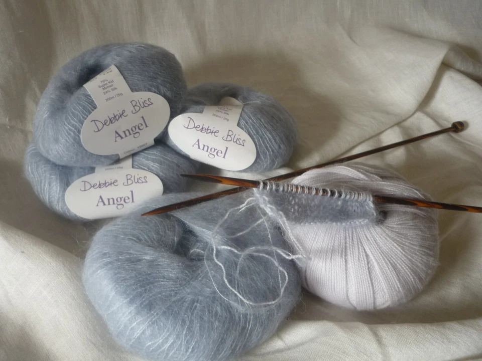 Debbie Bliss Rialto Lace 002 Silver 🧶 4x ANGEL 007 Silver 🐛 150g (20) - Bild 4 von 4