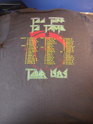 Vintage 1988 Winger Too Tuff To Tame Tour 1989 T Shirt Black LG