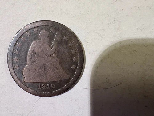 1840-O Liberty Seated Silver Quarter w/Drapery GOOD+ Condition RARE