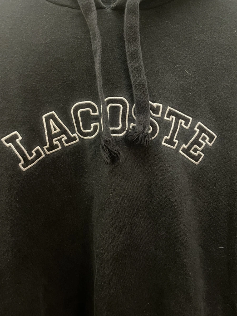 Lacoste Sport Hoodie Men s Size Large Black Spell Out Pullover