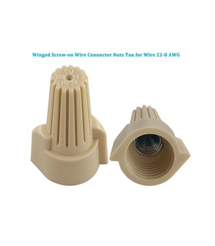 HS Winged Electrical Tan Wire End Connector Caps Bulk Small Twist-On 500ct NEW - Picture 2 of 4