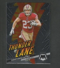2023 Panini Mosaic Football Christian McCaffrey Thunder Lane #TL-CMC 49ers