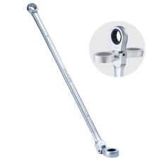 Extra Long Ratcheting Wrench Flex Head & Fixed Offset Head Double Box End Com.
