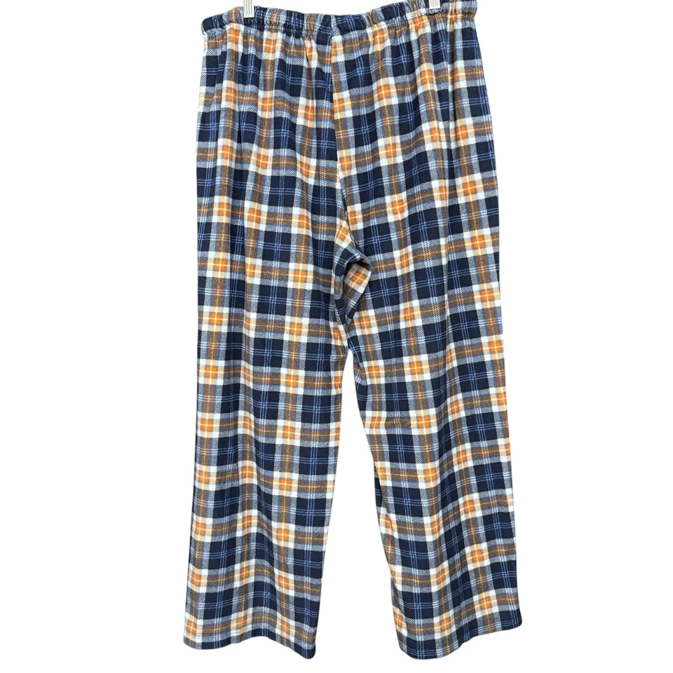 IZOD Ropa de Dormir Para Hombre XL Franela Pantalones de Salón Azul Naranja Cordón a Cuadros Foto 2 de 4