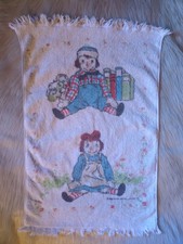 Vintage Raggedy Ann Andy Hand Towel Cotton Terry Bath Towel Wamsutta 15.5"x25"