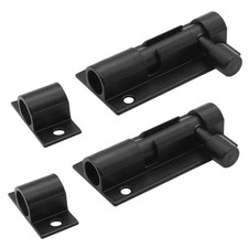 2 PCS 2 Inch Barrel Bolt Latch Black Door Latch Hardware, Small Slide