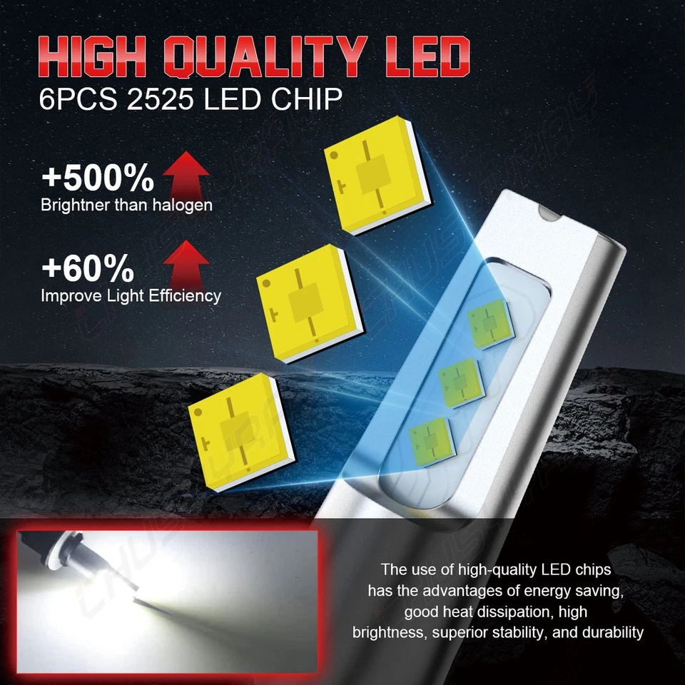 4x 880 & 881 LED Headlight Lamp Combo Bulbs For Arctic Cat Crossfire 8 2010-2011 - Image 2 of 4