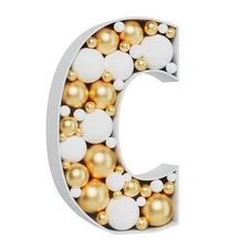 3FT Large Marquee Letter C Mosaic Balloon Frame Pre-cut Foam Board Light Up Deco