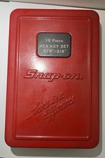 Snap-On  Hex Key Set 15 Piece .028” - 3/8" 10 Hex Keys