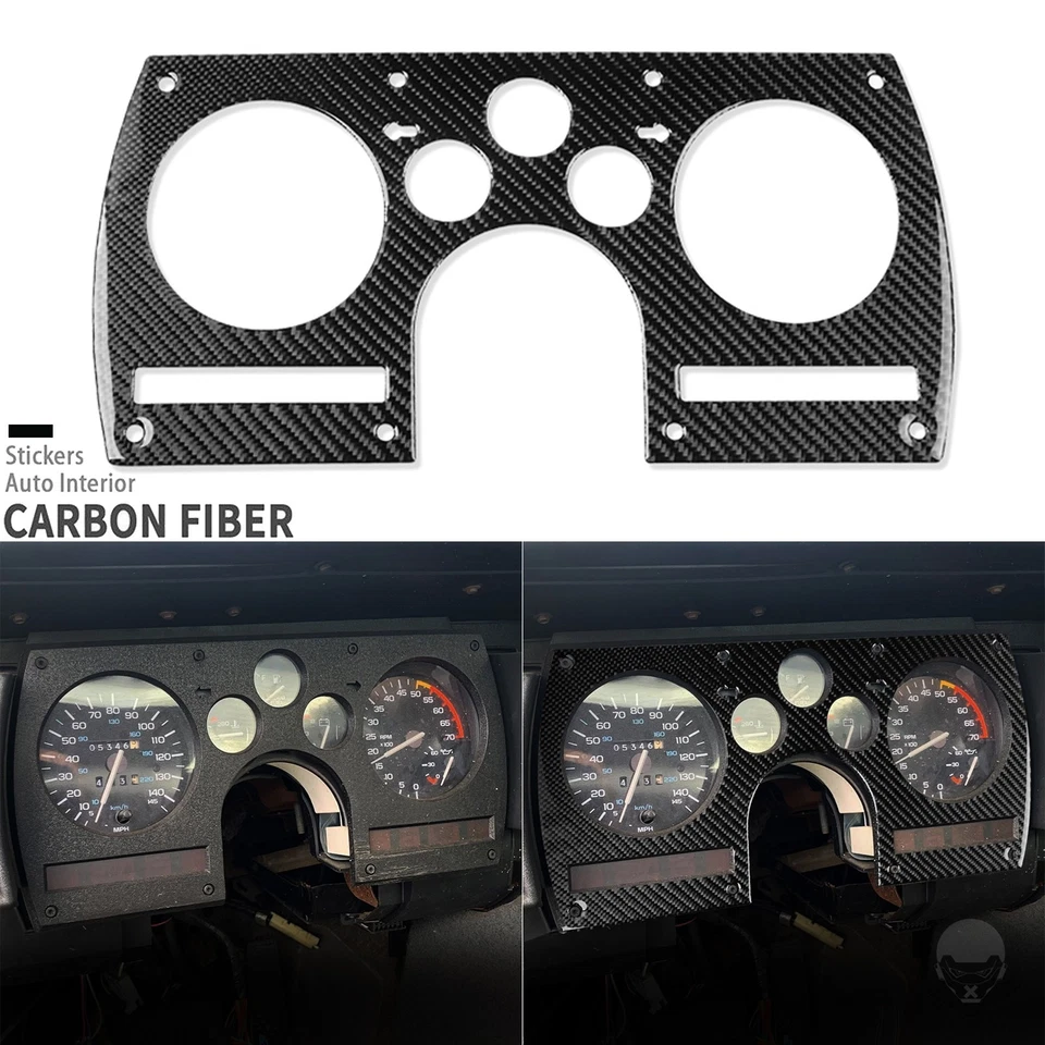 Kits completos de embellecedor de tablero de fibra de carbono real de 15 piezas para Chevrolet Camaro 82-89 Foto 3 de 4