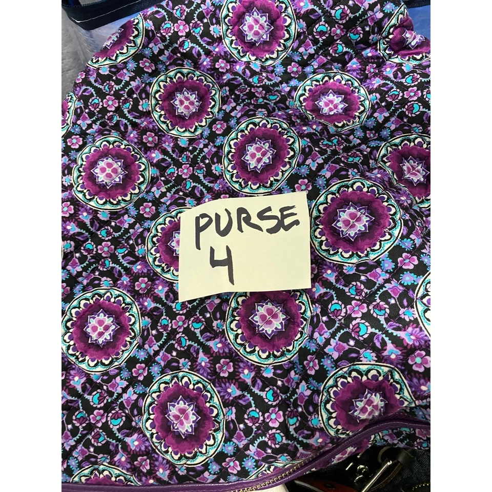 Bolso de Hombro Vera Bradley Acolchado Púrpura Estampado Floral - Estilo Clásico Foto 3 de 4