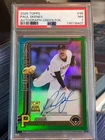 2025 Topps Paul Skenes Real One Green Foil Autograph 28/99 #98 PSA 7 NM