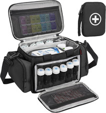 Medicine Storage Bag, Pill Bottle Organizer with Portable Small Pouch, Medicatio