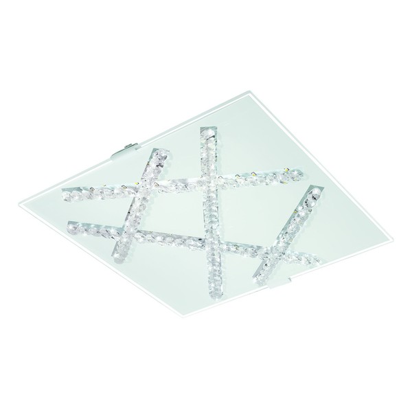 Led Deckenlampe Deckenleuchte Stahl In Weiss Glas, Brillantglas In Weiss, Klar-image
