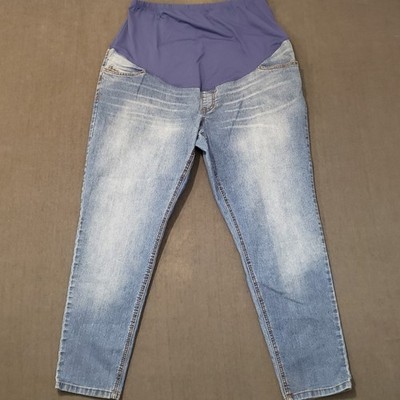 Time & Tru Maternity Jeans Womens XL Pull On Straight