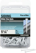 Hillman 461819 White Painted Stainless Steel Trim Nails, 6 oz/1.25 x 15