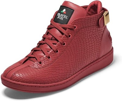 TRAVEL FOX Men's Malibu Spider Leather Lace-Up Mid-Top Red 915602-86