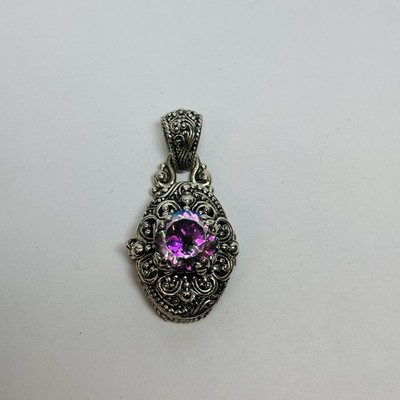 Sarda Sterling 925 Silber rosa Stein Medaillon Anhänger - 0,62