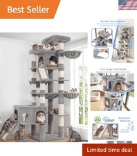 83.5" Heavy Duty Cat Tree for Large Cats with Plush Lounge Scratching Posts