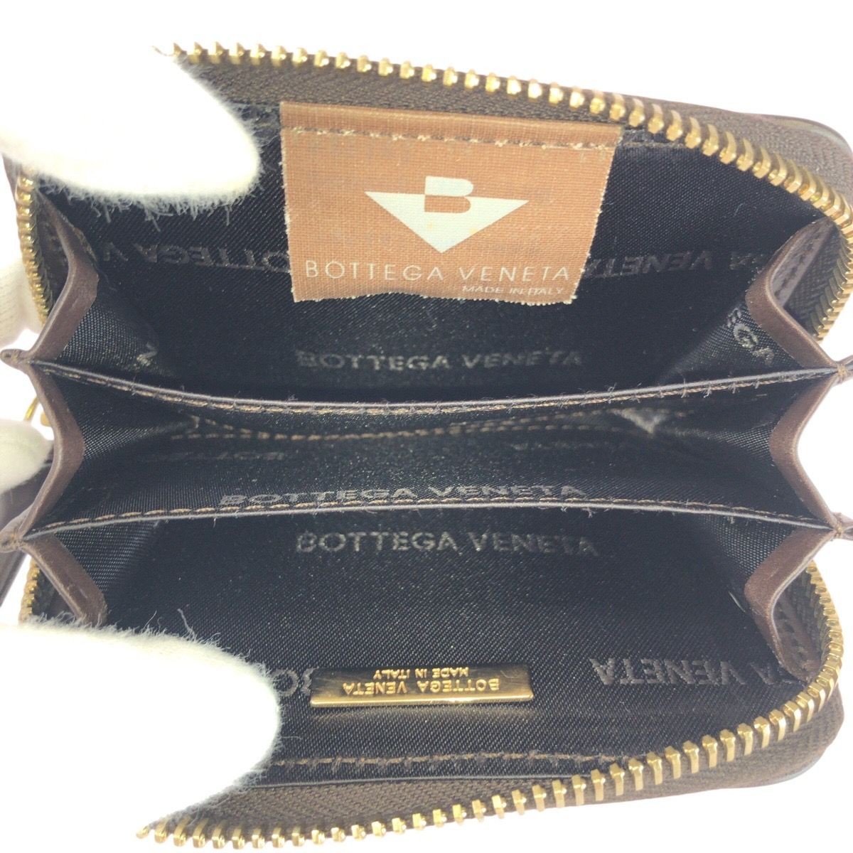 Bottega Veneta Canvas Wallet Beige Brown Gold Hardware Women’s thumbnail 5