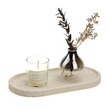 Italian Travertine Tray, 12"x6" Vanity Decorative Marble Tray for Countertop,...