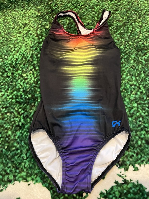 GK Youth Sleeveless Gymnastics Leotards & Unitards Black Rainbow S