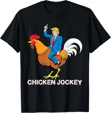Chicken Jockey Trump Funny Meme Surreal Humor Tee T-Shirt
