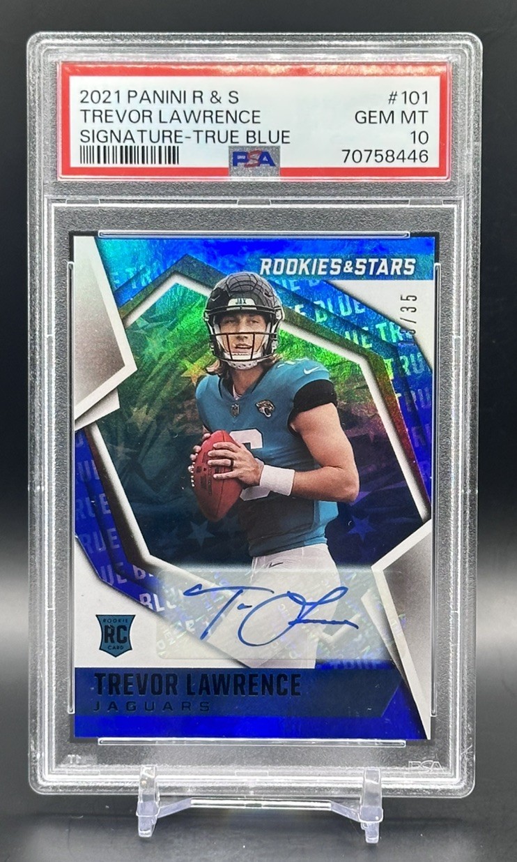 Trevor Lawrence Panini Rookies & Stars #101 Signature-True Blue