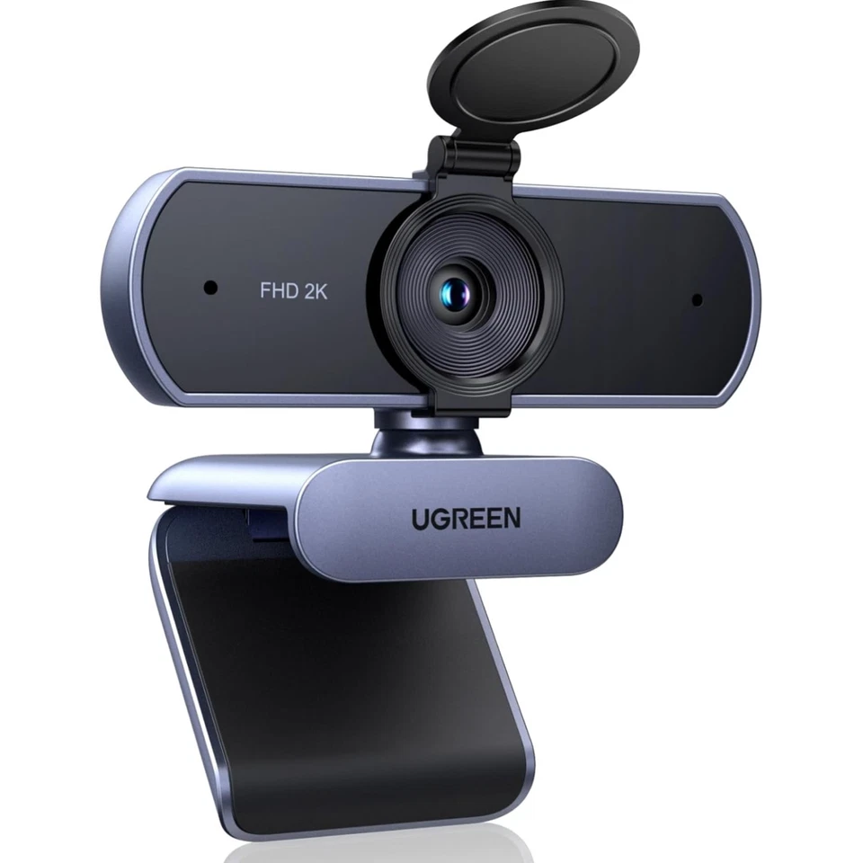 Webcam 2K, USB, Mikrofon, Privacy Cover, Lichtkorrektur, 80° Sichtfeld