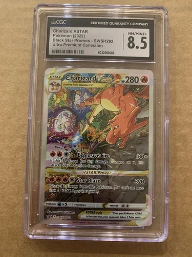 2022 Pokemon Sword & Shield Promo Card Charizard VSTAR SWSH262 CGC 8.5 MINT+