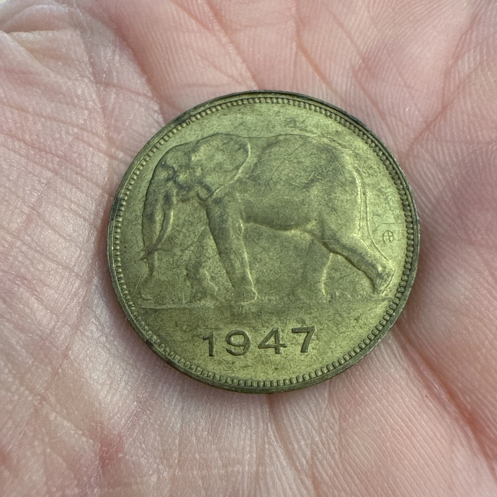 Monnaie 5 Franc Banque Du Congo Belge 1947