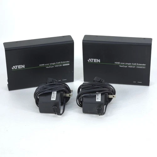 ATEN VE812T/VE812R HDMI over Cat5 Extender Matched Transmitter & Receiver NWOT