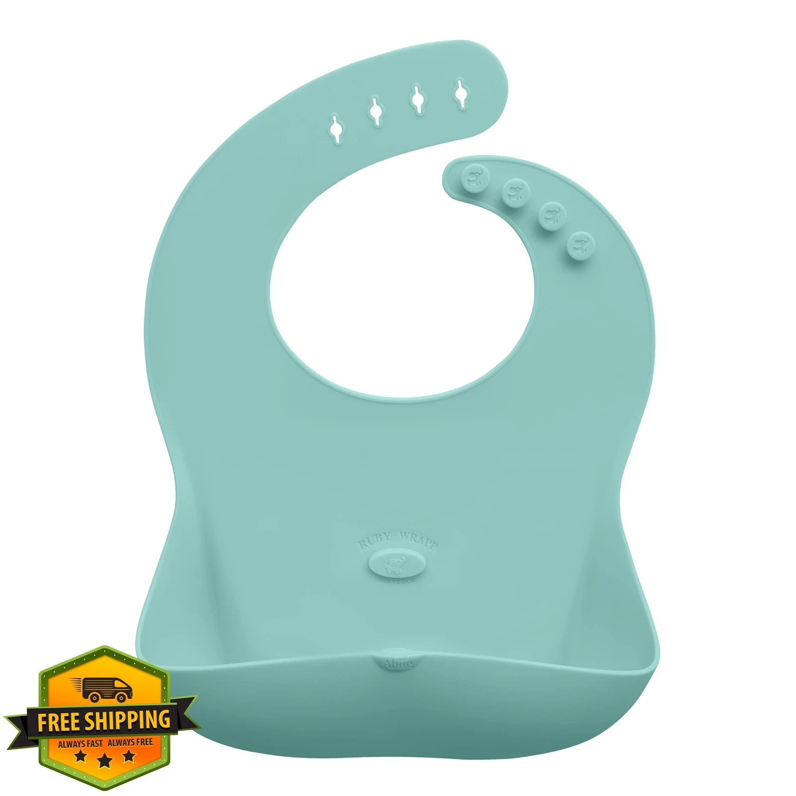 Abiie Ruby Wrapp Silicone Bib Baby Blue