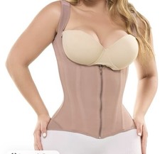 Fajas Salome XS Beige Waist Trainer Shapewear Zipper Hook Eye Adjustable