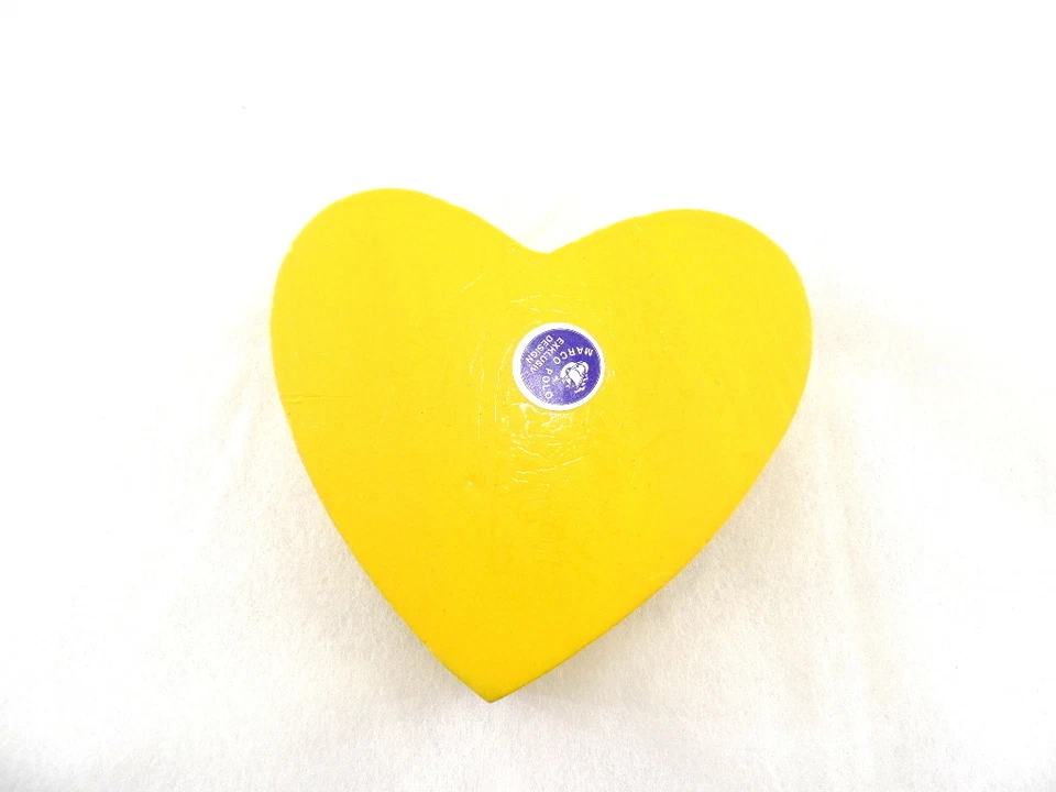 Teelichthalter Set 4 Stück Herzform Holz Gelb Deko Neu - Bild 4 von 4