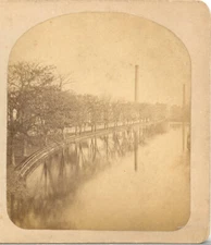 Roadway Along a Waterway, Maybe Massachusetts? --E.A.Gilson Stereoview H69
