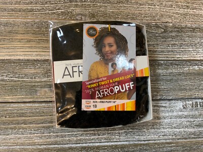 KINKY TWIST & DREAD LOCS - 100% HUMAN HAIR AFRO PUFF 10 , 16 