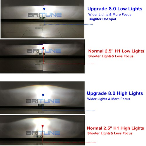Faro HID Proyector Bi-xenón Lente Cuadrada COB Ángel Diablo Ojos Negro LED DRL - Imagen 4 de 15