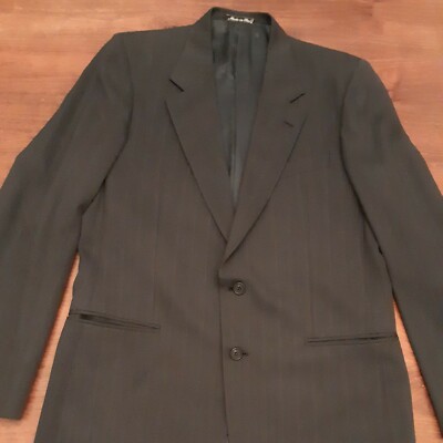 Valentino Uomo Grey Pinstripe 2 Button Suit Viscose 40 Jacket Size