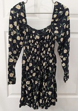 Collusion x ASOS Women's Black Floral Stretch Off Shoulder Dress Size 4
