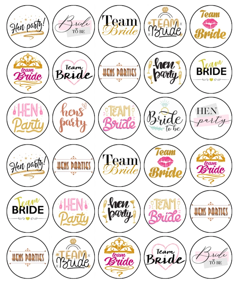 Toppers comestibles para cupcakes de noche de gallinas - glaseado - decoraciones de fiesta de novia para ser Foto 2 de 2