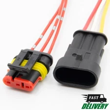 Electrical connector 3-pin. Female + Male. Waterproof. 20005K