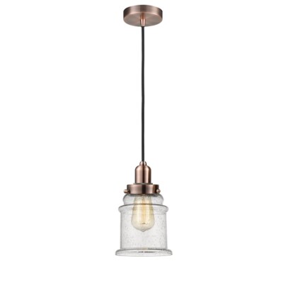 Innovations W Canton Mini Pendant, AC Seedy/Bell/BK - 100AC-10BK-0H-AC-G184