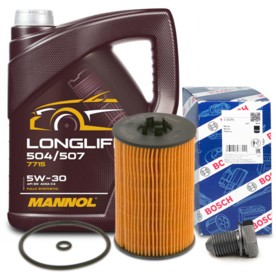 BOSCH ÖLFILTER + 5L 5W30 MOTORÖL VW GOLF PASSAT AUDI A3 A4 A5 SEAT SKODA 504 507